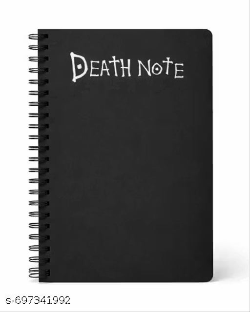Graphic Word Death Note Anime Wiro Journal Notebook | 80 gsm Paper With 350GSM Hard Cover | Single Ruled | Pages - 160 | A5 Size | Wiro Binding | Versatile for School, Home & Office