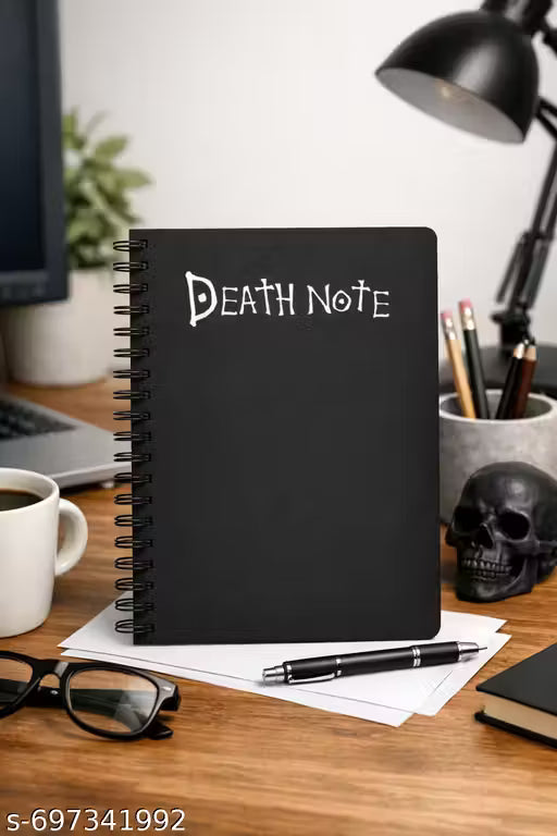 Graphic Word Death Note Anime Wiro Journal Notebook | 80 gsm Paper With 350GSM Hard Cover | Single Ruled | Pages - 160 | A5 Size | Wiro Binding | Versatile for School, Home & Office