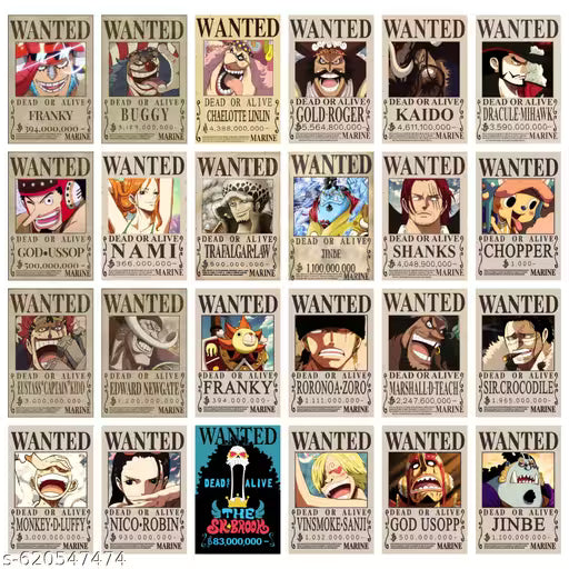 Aesthetic Iconic one piece Wanted poster || 24pcs (4×6inch)