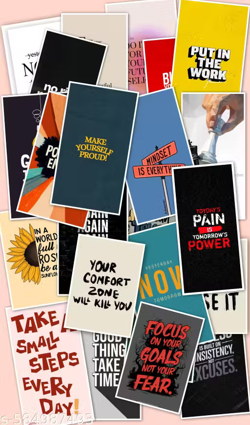 Motivational poster combo of 34 size A6