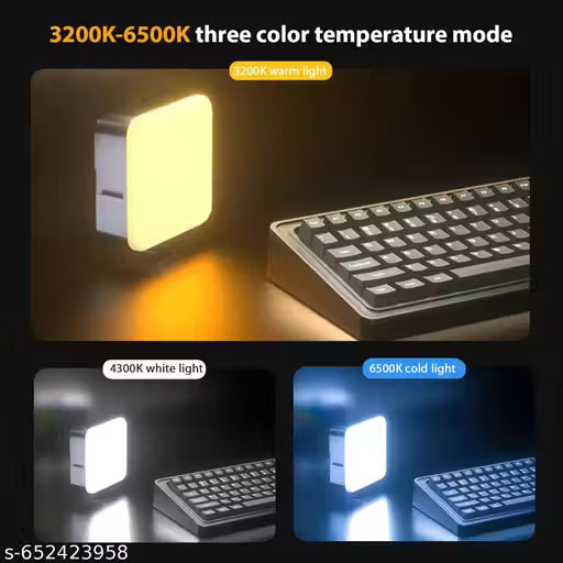 Portable Mini RGB LED Video Light with inbuild Battery & 8-Level Control, 9 Special, Type-C Charging, 1hr Battery, for Photography & Videoshoots